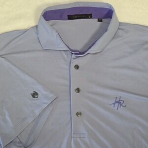 Greyson Polo Shirt Golf Mens L Purple‎ Wolf Logo Performance Stretch Loose